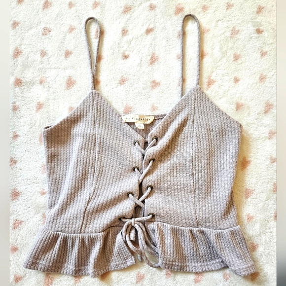 La Hearts Tops - L.A. Hearts Tie Up Corset Top